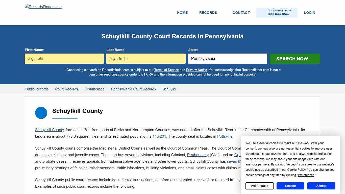 Search Schuylkill Court Records & Courthouses, Pennsylvania PA